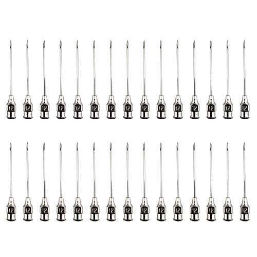 20PACK 18G-12-38mm Veterinary Stainless Steel Injection Needle,Bovine Pig Injection Needle