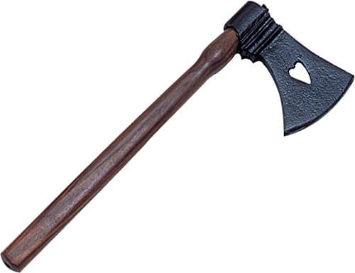 Supplies 13" Medieval Style Heart Engraved Throwing Tomahawk Axe,Black/Brown,230937