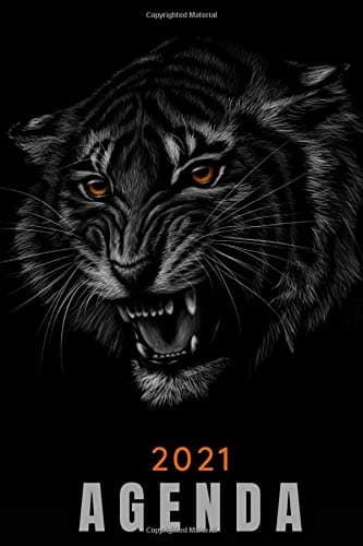 agenda 2021 tigre: agenda 2021 settimanale tiger - planner settimanale e mensile A5 - agenda da gennaio 2021 a dicembre 2021 - due pagine per settimana - regalo tigre uomo donna (Italian Edition)