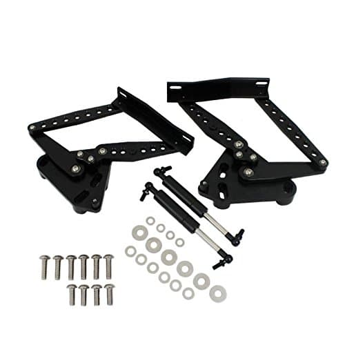 DEMOTOR PERFORMANCE Billet Hood Hinges for 1967-1972 Chevy GM Truck,Black Coated Aluminum Hood Hinges Set (1 pair)