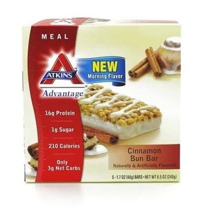 Atkins Advantage Cinnamon Bun Bar 5x1.7oz (Pack of 6)