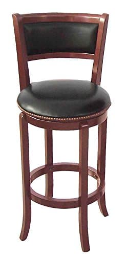 Wood Swivel Bar Stool with Back (29 in. Espresso)