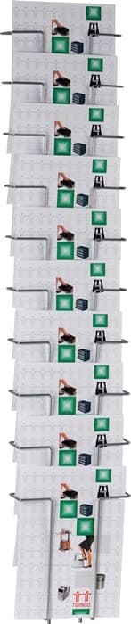 TWINCO5150-8 A4 Wall Mounted Holder with 10 Pockets - Silver