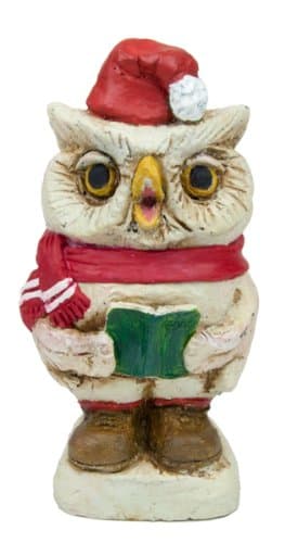 The Stone Bunny CHR-0956-0106 Resin Caroling Hooter Trip Outdoor Statue, 7-Inch, White