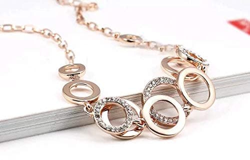 Shining Diva Fashion AAA Crystal 18k Rose Gold Stylish Jewellery for Women and Girls