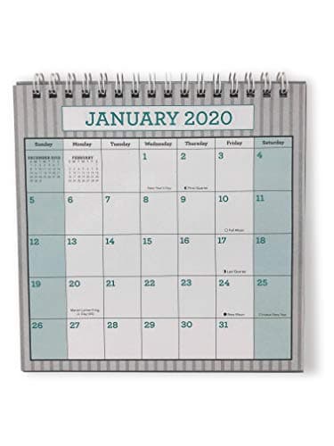 Desk Monthly Calendar for Year 2020, at a Glance Planner Calendars, Office Calendar Table Pad (Gray-Green)