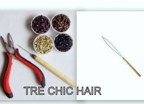 Kit for I Tip Micro Ring Link Hair and Feather Extensions: 400 Multi Color Micro Rings, Pliers, Micro Pulling Needle, and Loop Threader