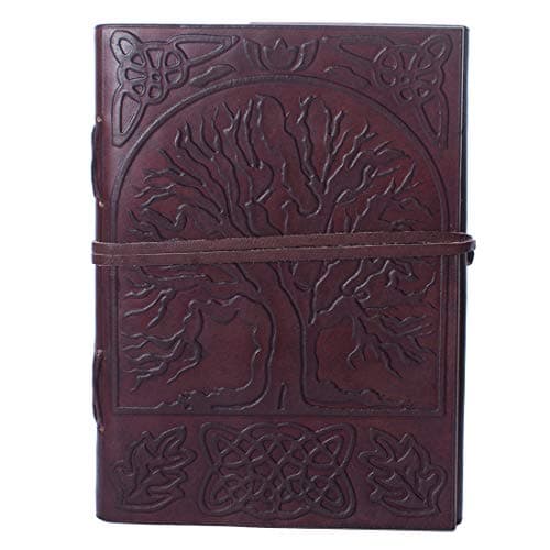 Dios Leather Journal, Dark Brown Scared Oak Antique Handmade Daily Notepad For Men & Women, Best Gift For Art Sketchbook, Travel Diary & Notebook to Write In (7.10 x 5 Inches) Free attractive Gift Box