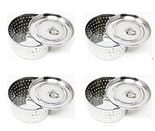 Bridge2shopping Stainless Steel Paneer Mould with Top Press Lid (Set of 4)