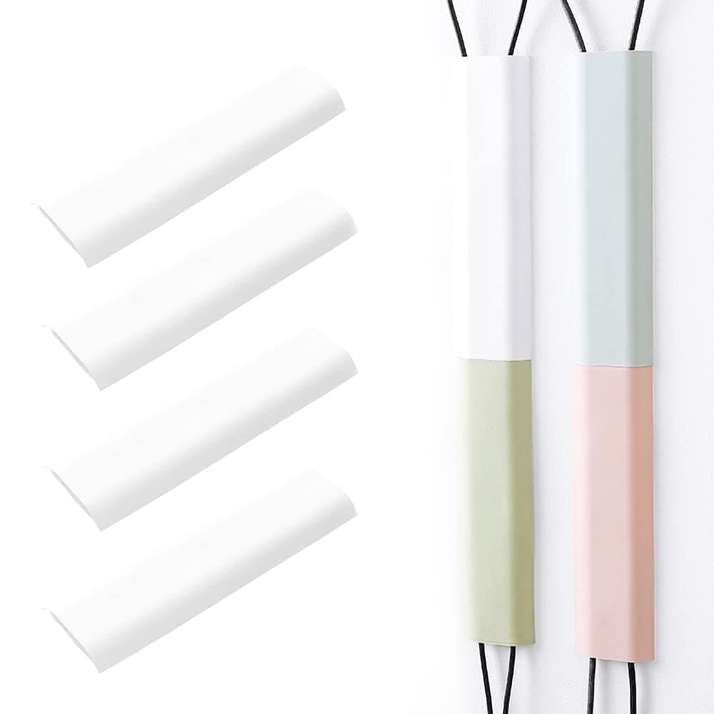 On-Wall Cable Concealer Kit Hides TV Cords, 4X 11 inch White Cable Raceways Can Be Fit Together to Any Length for Home Theater, TV and Office, White Color 4PCS Set