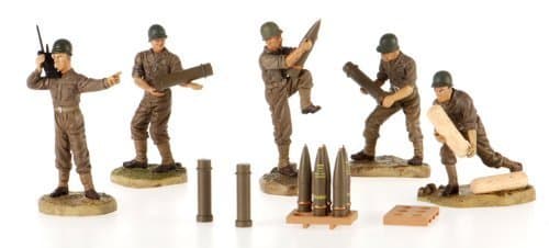 WWII US Artillery Crew: 1:32 Scale Crewmen & Ammunition for Artillery Diorama Four Star Military