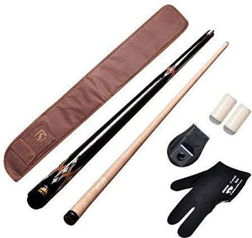 Club 21 147 Combo American Pool cue Metal Joint 12 mm,Black cue Cover,glovr,Chalk Holder n 2 Tips