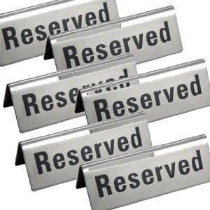 Reserved Table Sign 4.75x1.75 - 6 Pack