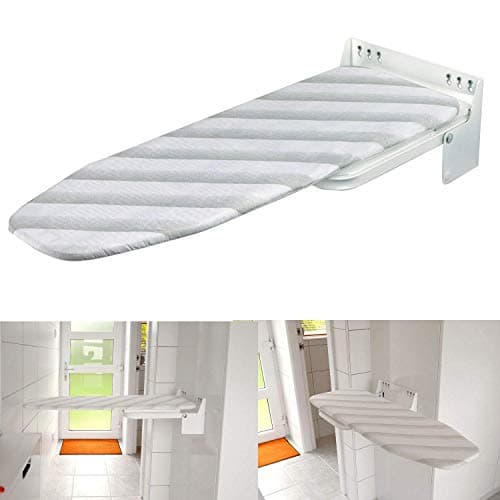 Umiskam Ironing Board Wall Mounted - Cabinet Retractable Iron Plate - White Stripe