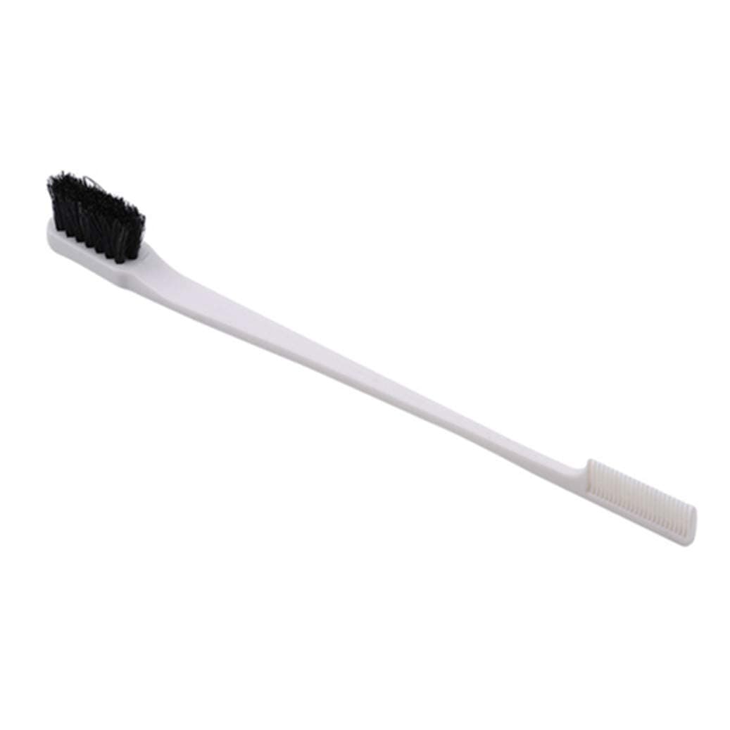 GOMYIE Double Sided Edge Control Hair Brush Comb Combo Eyebrow Brush For Natural Hair(white)