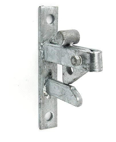 wyre direct GALVANISED or Black Self Locking Gate Catch/Auto Close Field Farm Lock Latch (Galvanised (Hot Dipped))
