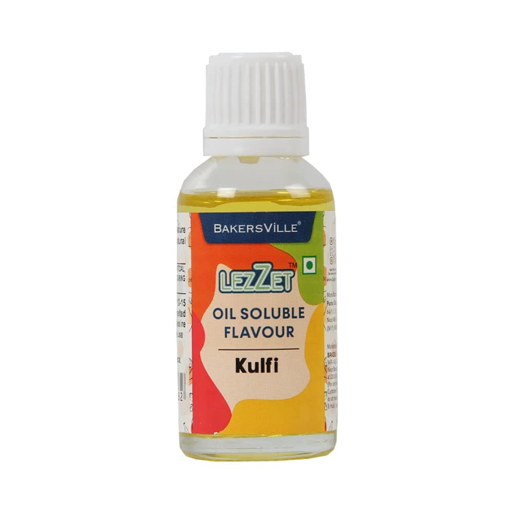 Lezzet Premium Concentrated Oil Soluble Flavour Essence ( Kulfi ) for Chocolate, Cake Making, Candy, Cookies, Ice Creams, Desserts | Water & Oil Soluble | Sugar-Free | 30ml