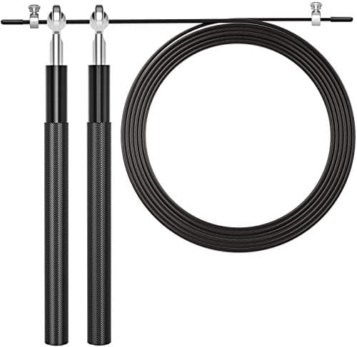 KDG Speed Skipping Rope for Fitness Jumping Rope Boxing MMA Conditioning & Fat LossDouble Unders Exercises Wire Jump Rope Adjustable (Navy)