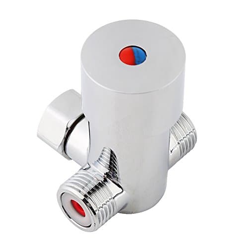 Thermostatic Mixing Valve, G1 / 2 Hot Cold Water Mixing Valve Brass Thermostat Control Mixing Water Mixed Resilge Temperature For Automatic Tap, Cold Water Temp 0℃, Hot Water Temp Up to 85℃