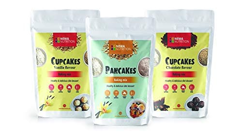 Cupcake Mix, Pancake Mix, Set Beginner, Mix of favorites, NO sugar added, fat Free, low carb. (Pack of 3)