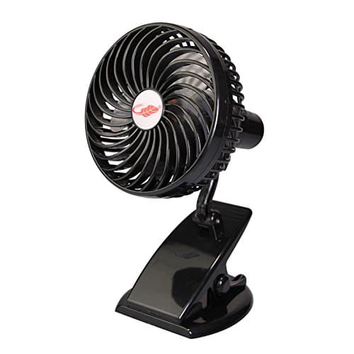 Tirux Folding Desktop Clamp/Baby Stroller Car Camping Desk 3 Speeds Portable Mini USB Rechargeable Cooling Palm Leaf Fan Black