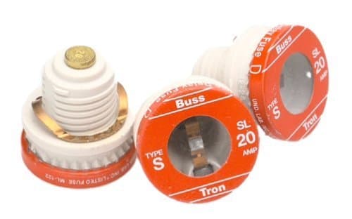 Bussmann BP/SL-20 20 Amp Time Delay Loaded Link Rejection Base Plug Fuse, 125V UL Listed Carded, 3-Pack by Bussmann