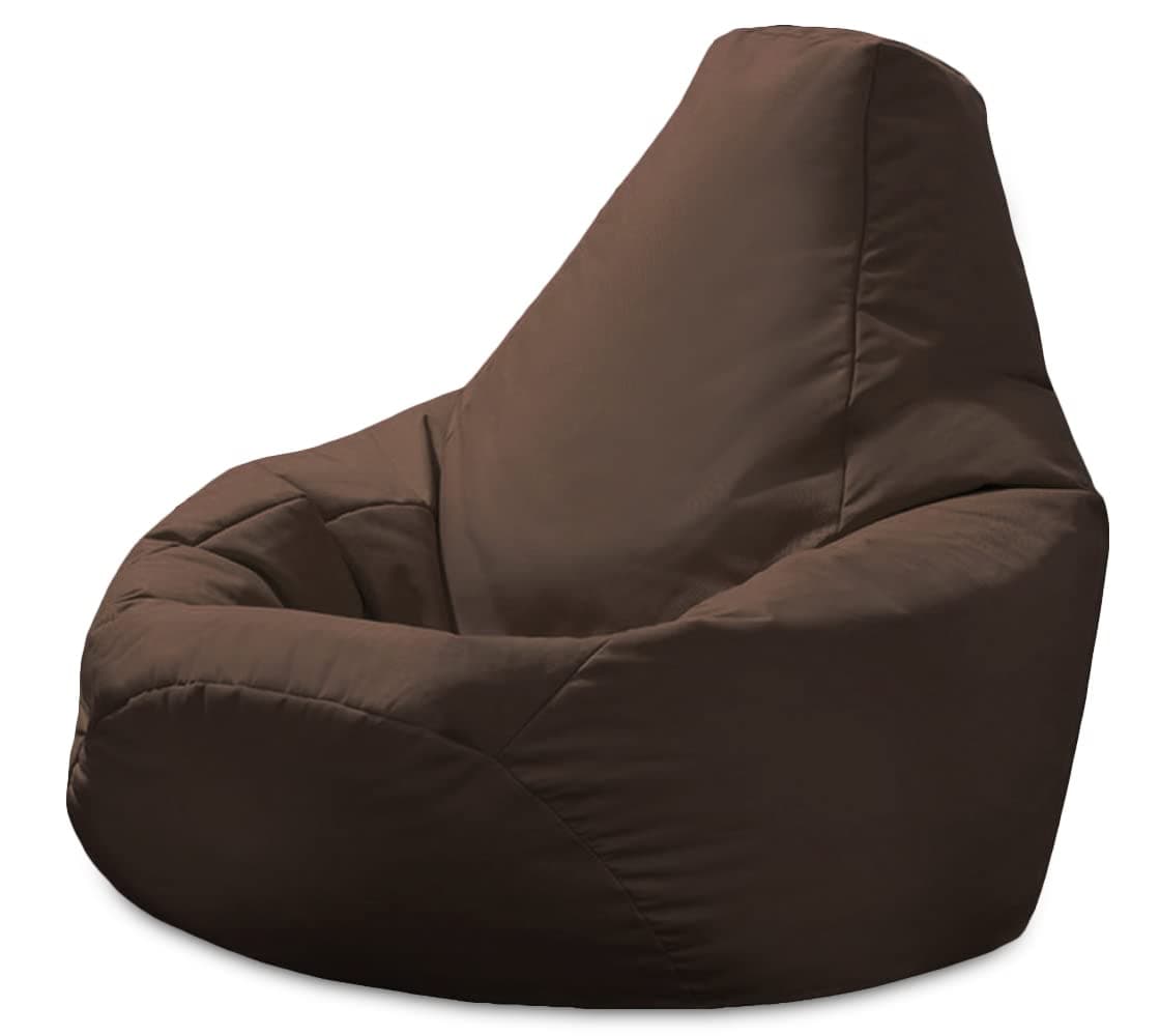 Adult Highback Beanbag Chair - Large Water-Resistant for Indoor and Outdoor Use - Lounge or Gaming Chair - Manufactured in UK (Brown)