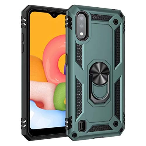 FanTings Case for Samsung Galaxy M31, Rugged and Shockproof,with Mobile Phone Holder, Cover for Samsung Galaxy M31-Dark Green