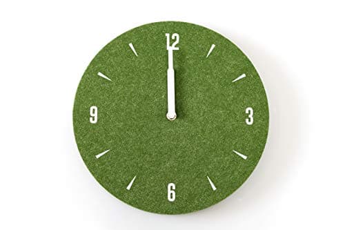 thehaki Decorative Sandwich Wall Clock 9" Silent & Non-Ticking Quartz Clock Felt Lightweight Sandwich Clock - Felt Khaki