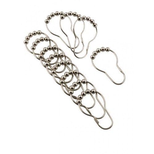 Luxury Metal Shower Curtain Rings with Easy Glide Rollers