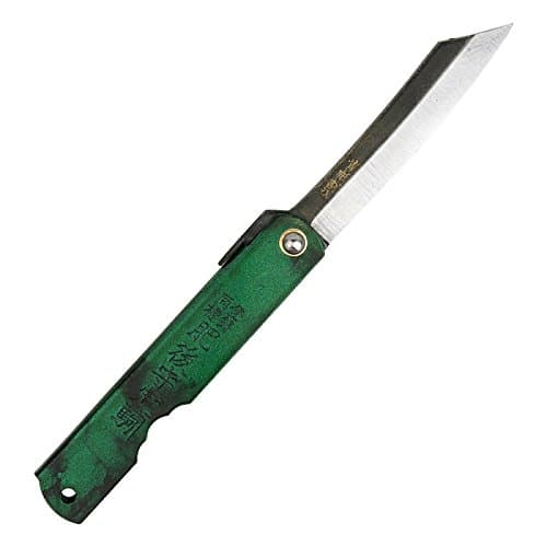 Folding Knife – Special Black Back Blue Paper Steel 100mm Jade