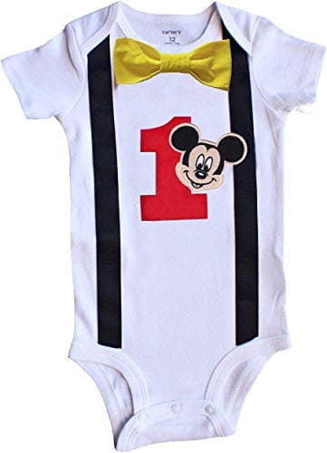 Baby Boys 1st Birthday Outfit Mickey Mouse Bodysuit