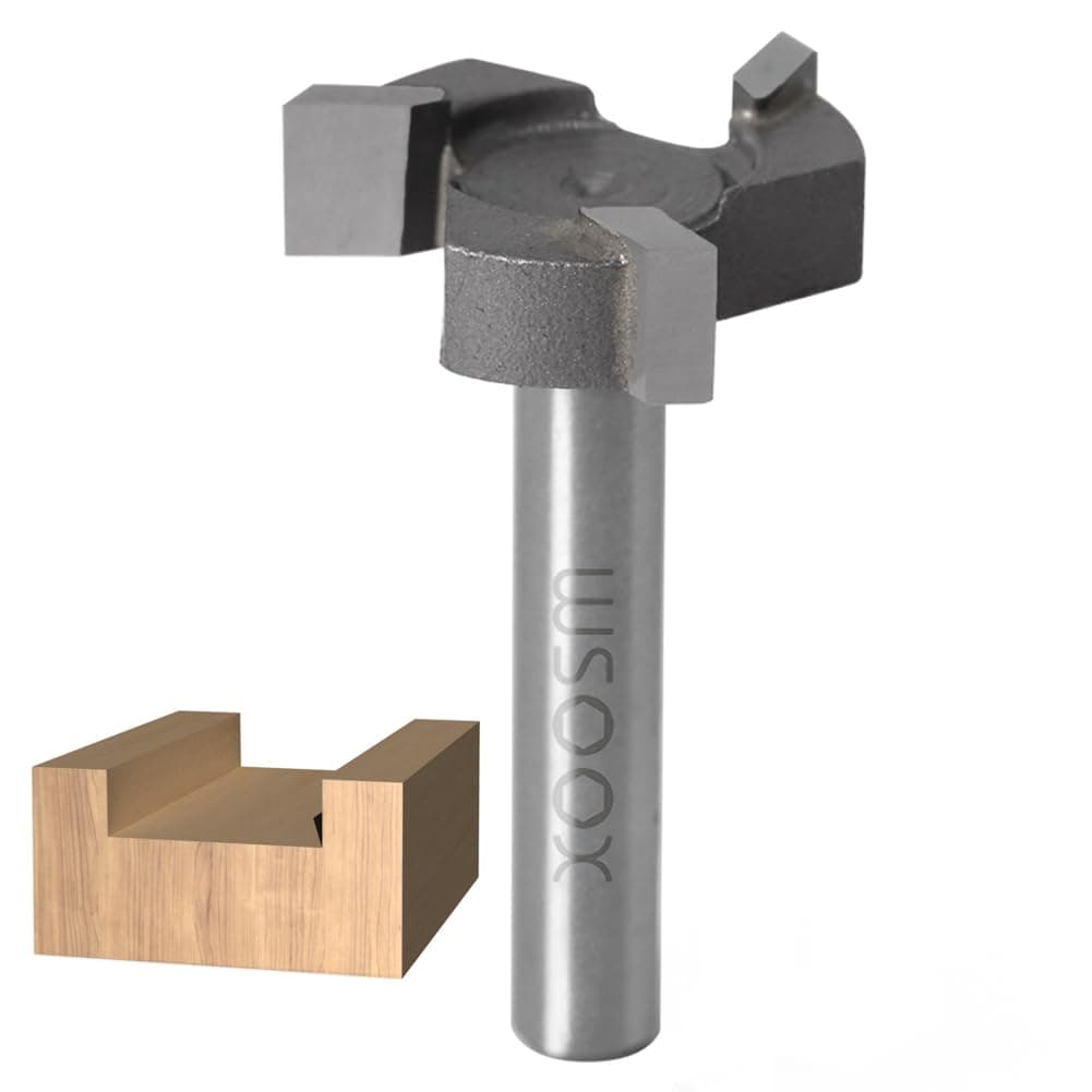 – WSOOX CNC Spoilboard Surfacing Router Bit, 1/4 Inch Shank Slab Flattening Planing Bits 1'' Cutting Diameter Carbide Planer Bit Woodworking Router Tool
