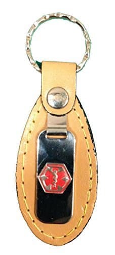 Emerg Alert Medical Alert Emergency ID Leather Tab Keychain - Blank by Emerg Alert
