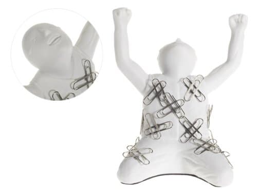 Desktop Madness Series Paper Clip Magnet Stand with Paper Weight by LilGift (White)