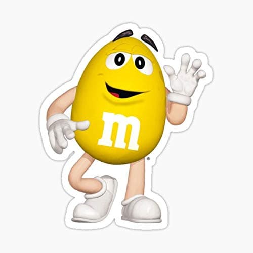Yellow M&M Sticker Graphic - Auto, Wall, Laptop, Cell, Truck Sticker for Windows, Cars, Trucks