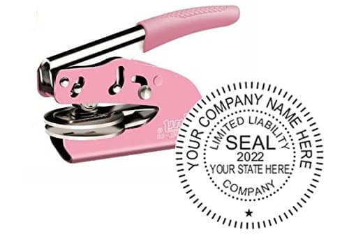 LLC Seal, Shiny, Pocket/Hand Model, 1-5/8" Impression, Pink