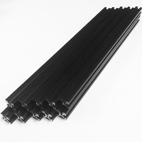 Aluminium Bar Profile Makerbeam 10 x 10, Length 300 mm, Black Anodised Pack of 10