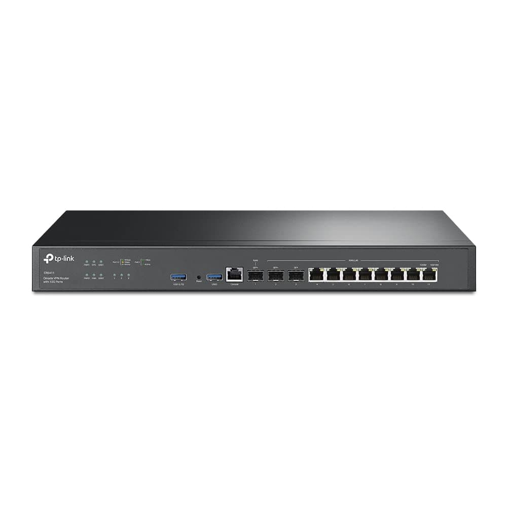 TP-Link ER8411 | Enterprise Wired 10G VPN Router | Up to 10 WAN Ports | High Network Capacity | SPI Firewall | Omada SDN Integration | Load Balancing | Lightning Protection | Limited Lifetime