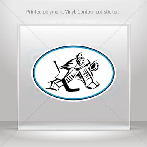 Decals Stickers Ice Hockey Player car helmet window bike Garage door 6 X 4.1 Inches Vinyl color print 0600 W98ZZ