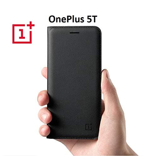 PU Smart Leather Flip Case Cover With For OnePlus 5T (1+5T) Mobile Phone 2017 (Black)