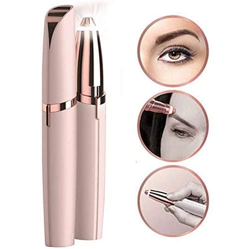 Painless Eyebrow Hair Remover for Women,Portable Eyebrow Trimmer Razor with LED Light, Precision Eyebrow Trimmer Eyebrow Razor Tool for Face Lips Nose Facial Hair Removal for Men Women