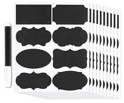 COLIBROX Chalkboard Labels for Jars - 83 Premium Chalk Stickers for Jars + Erasable White Chalk Marker to Decorate Your Kitchen Pantry Storage & Office