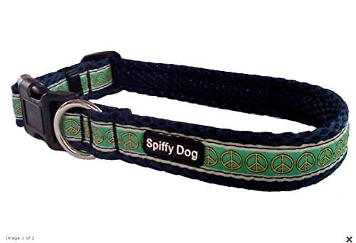 Spiffy Dog Air Collar 'Navy Peace Signs' - Medium (330mm-508mm/13"-20")