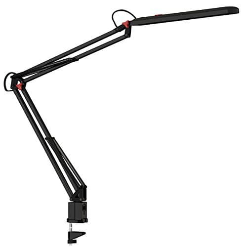 ToJane LED Architect Desk Lamp,9 Modes Dimmable Soft/Bright Light,Metal Swing Arm Clamp on Table Lamp for Task/Reading/Drafting