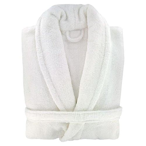 Terry Towelling Bathrobe WHITE 100% Cotton Free size