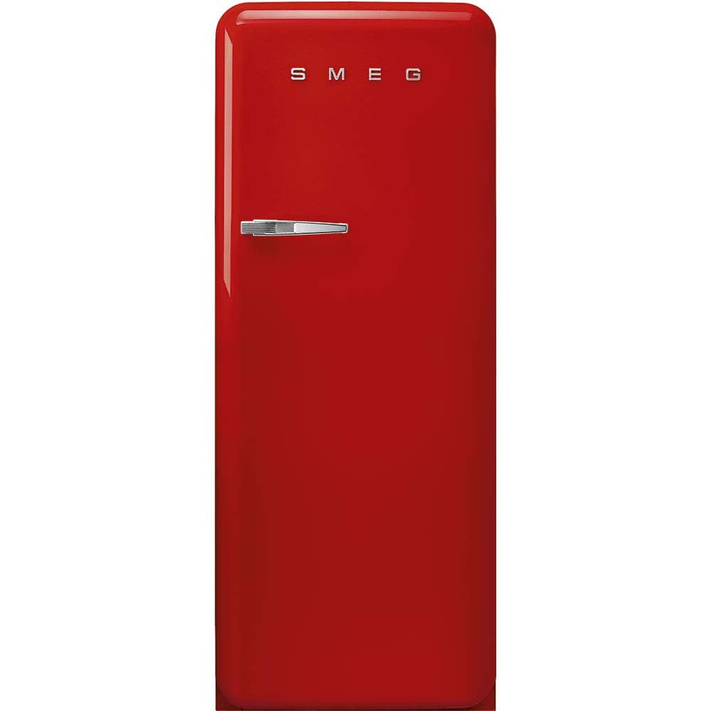 FAB28 50's Retro Style Aesthetic Top Freezer Refrigerator with 9.93 Cu Total Capacity, Multiflow Cooling System, Adjustable Glass Shelves 24-Inches, Red Right Hand Hinge Made In Italy