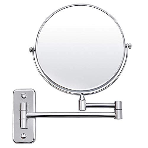 Tagve 10x Magnifying Wall Mount Makeup Shaving Bathroom Vanity Mirror 8 Inch 2-Sided Extendable (Silver)