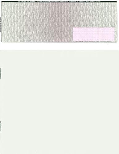 Compuchecks 100 HIGH Security Blank Check Paper Compatible with QuickBooks - (Green/Red Cubed) Checks On Top Print Easy Your Computer Checks for Business Or Personal Use - Weight # 28