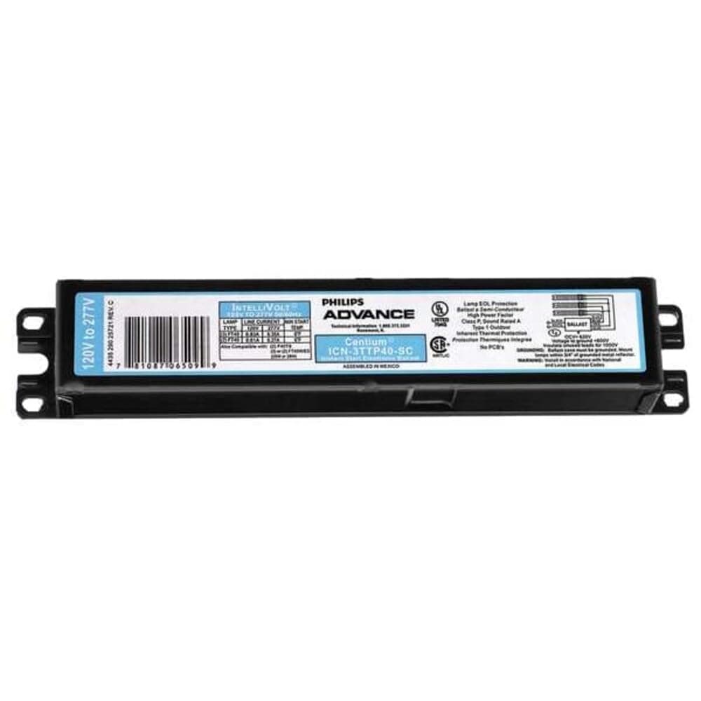 Advance Philips ICN-3TTP40-SC Centium Ballast, 3-Lamp, FT40, 40W CFL, 120/277V